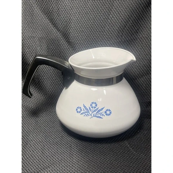 Vintage Corning Ware Blue Cornflower 6 Cup Coffee Tea (NO LID) 5.25" Tall - Picture 2 of 7